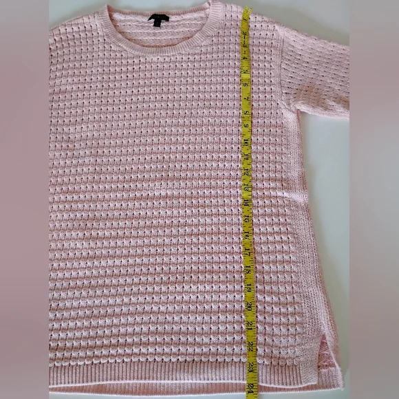 Talbots Cotton Blend Basket Weave Knit 3/4 Sleeve Pastel Pink Sweater Sz Medium - Picture 15 of 17